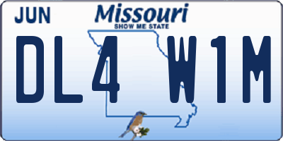 MO license plate DL4W1M