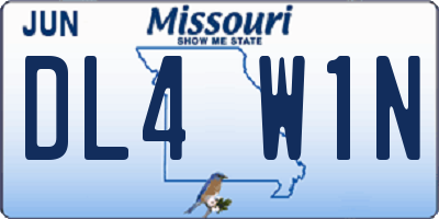 MO license plate DL4W1N