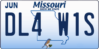 MO license plate DL4W1S