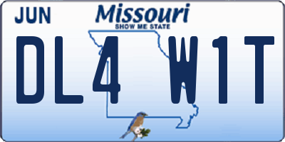 MO license plate DL4W1T