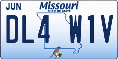 MO license plate DL4W1V
