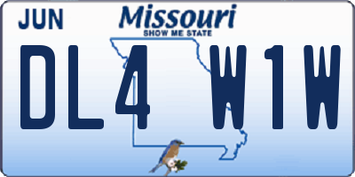 MO license plate DL4W1W