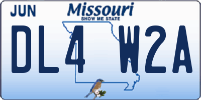 MO license plate DL4W2A