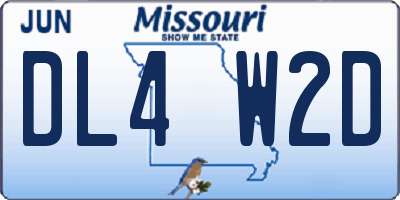 MO license plate DL4W2D
