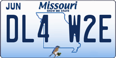 MO license plate DL4W2E