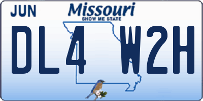 MO license plate DL4W2H
