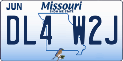 MO license plate DL4W2J