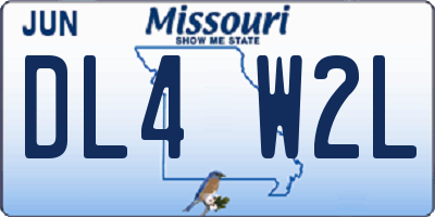 MO license plate DL4W2L