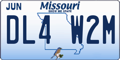 MO license plate DL4W2M