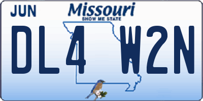 MO license plate DL4W2N