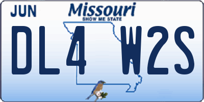 MO license plate DL4W2S