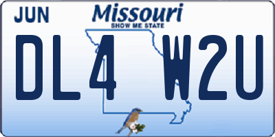 MO license plate DL4W2U