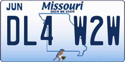 MO license plate DL4W2W