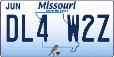 MO license plate DL4W2Z