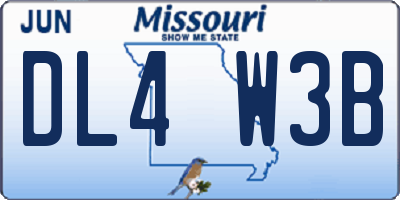 MO license plate DL4W3B