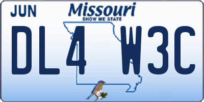 MO license plate DL4W3C