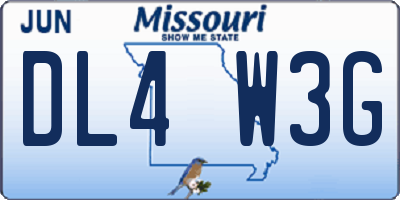 MO license plate DL4W3G