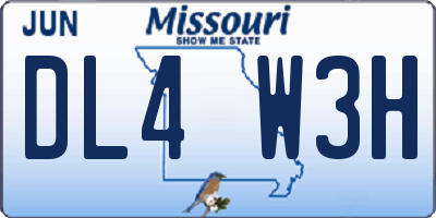 MO license plate DL4W3H