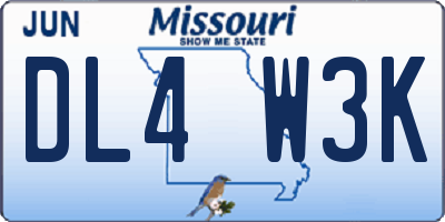 MO license plate DL4W3K