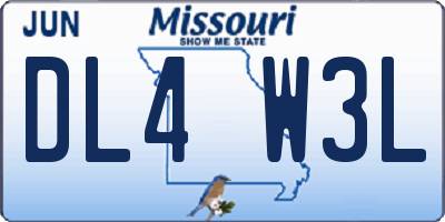 MO license plate DL4W3L