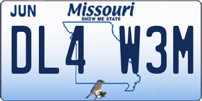 MO license plate DL4W3M