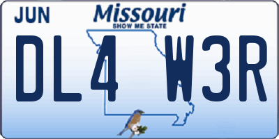 MO license plate DL4W3R