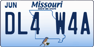 MO license plate DL4W4A