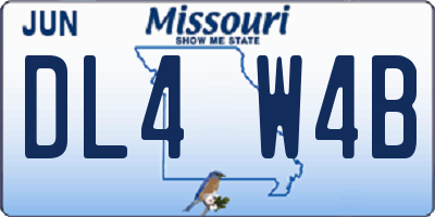 MO license plate DL4W4B