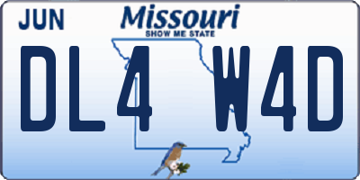 MO license plate DL4W4D