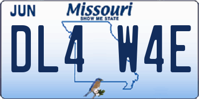 MO license plate DL4W4E