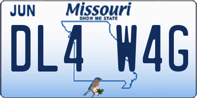 MO license plate DL4W4G