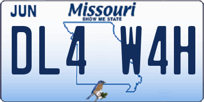 MO license plate DL4W4H