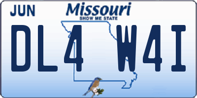 MO license plate DL4W4I