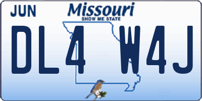 MO license plate DL4W4J