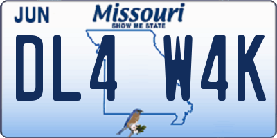 MO license plate DL4W4K