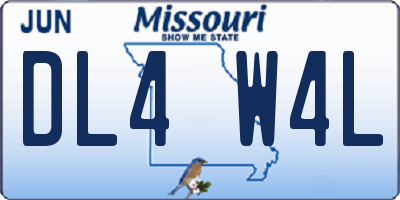 MO license plate DL4W4L