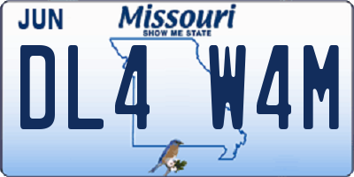 MO license plate DL4W4M