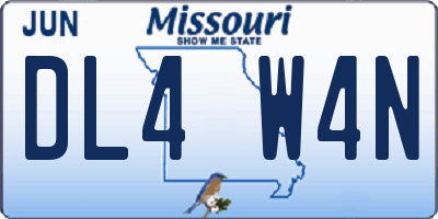 MO license plate DL4W4N