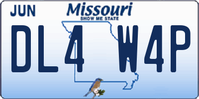 MO license plate DL4W4P