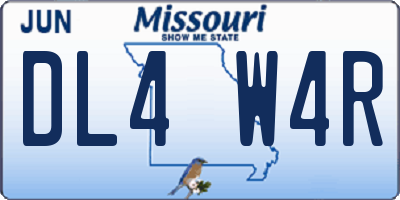 MO license plate DL4W4R