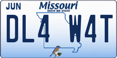 MO license plate DL4W4T