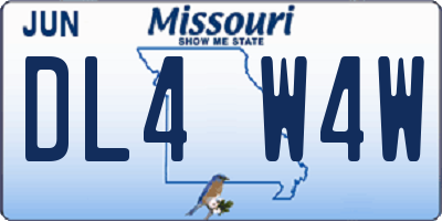 MO license plate DL4W4W