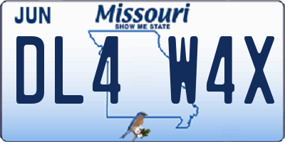 MO license plate DL4W4X