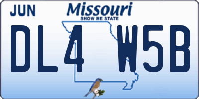 MO license plate DL4W5B