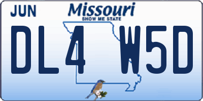 MO license plate DL4W5D