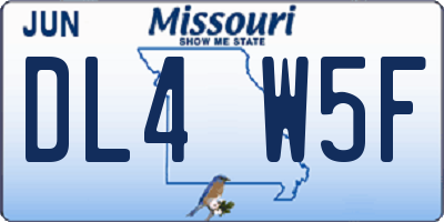 MO license plate DL4W5F