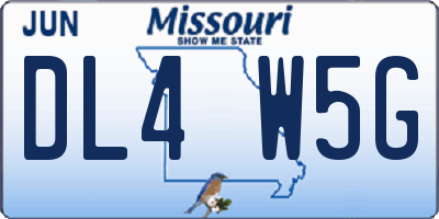 MO license plate DL4W5G