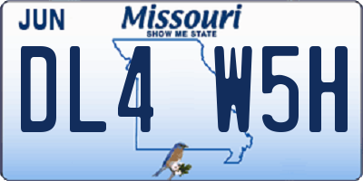 MO license plate DL4W5H