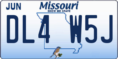 MO license plate DL4W5J