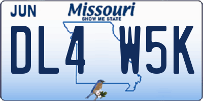 MO license plate DL4W5K